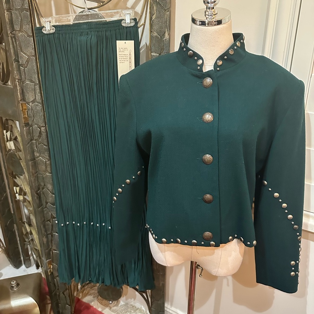 Vintage BMW Dedigns 2 piece jacket and skirt set  NWT Size Large - Picture 2 of 14